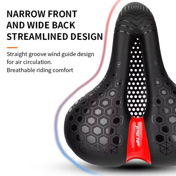 Ultra Lightweight Breathable Comfort Saddle with Shock Absorber Epic EBike Adventures